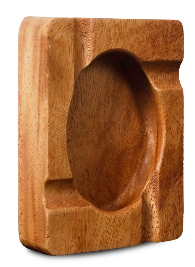 Gusnilo Wooden Cigar Ashtray Square - Desktop Tray for Indoor or Outdoor Office Home Decoration, Solid 4-Slot Cigar Holder, Vintage Gift for Smokers - Image 1